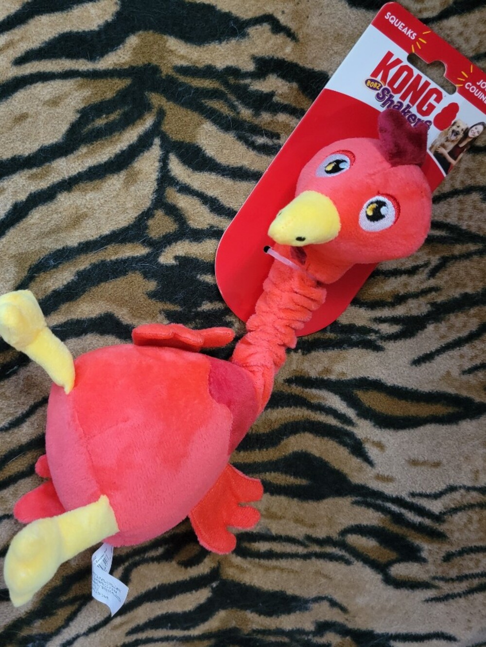 Kong Dog Rooster Shakers Plush Squeaky Red Sz Med New Ea.